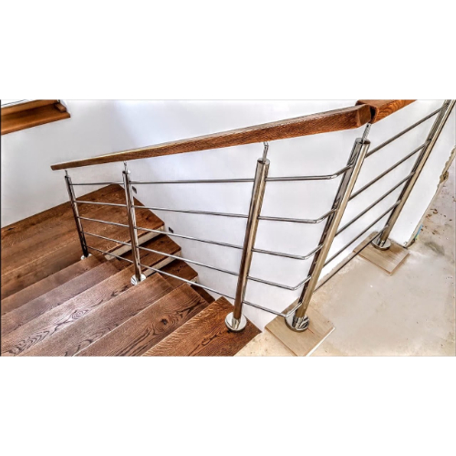 Stainless Steel with Wood Balustrade